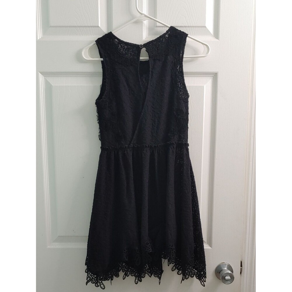 Free People Dress Women's XS Whimsigoth Black Lace Sleeveless A Line Mini - Picture 3 of 5